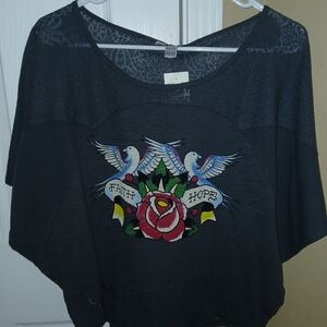 Ed Hardy Tee with Colorful Graphic